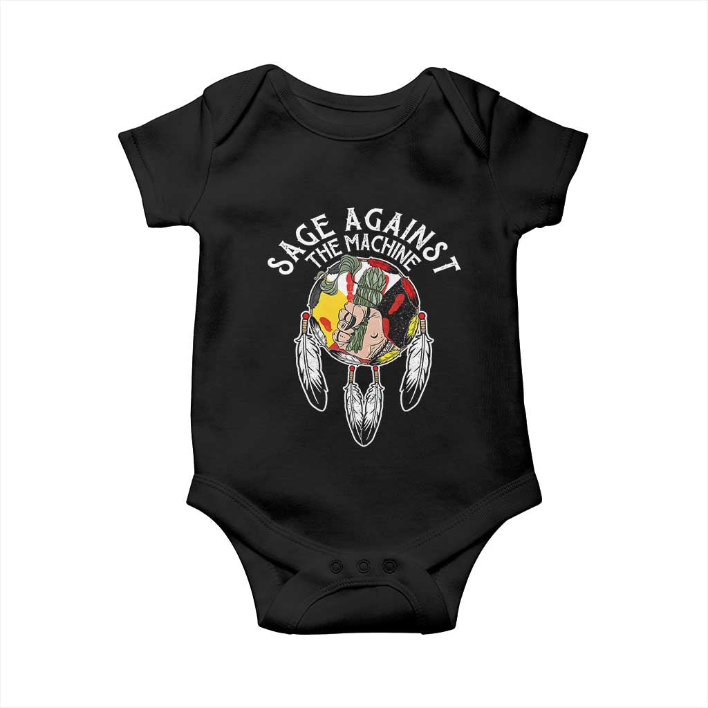 Funny Sage Against The Machine Baby Onesie Native American Sage Medicine Wheel TS11 Black Print Your Wear
