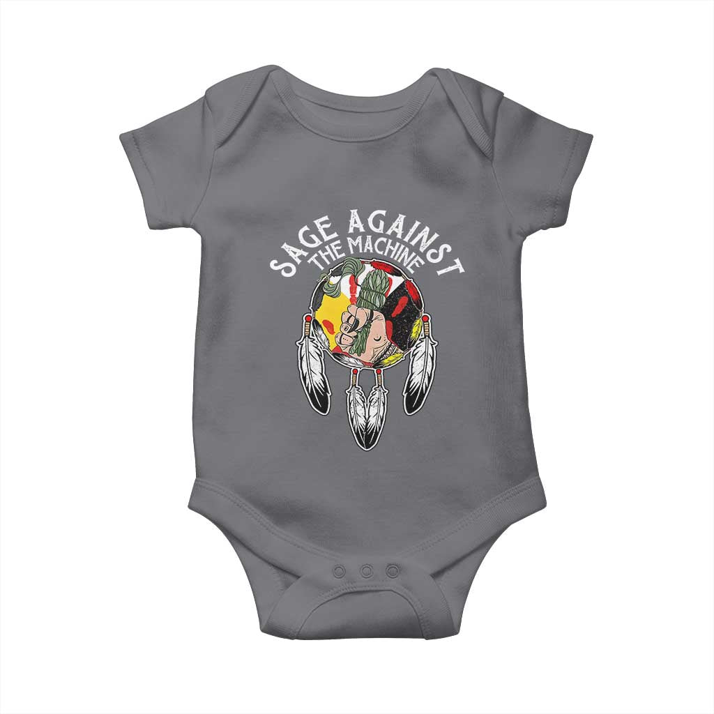 Funny Sage Against The Machine Baby Onesie Native American Sage Medicine Wheel TS11 Charcoal Print Your Wear