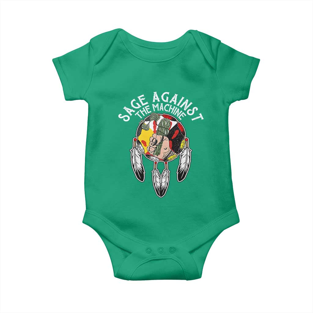 Funny Sage Against The Machine Baby Onesie Native American Sage Medicine Wheel TS11 Irish Green Print Your Wear