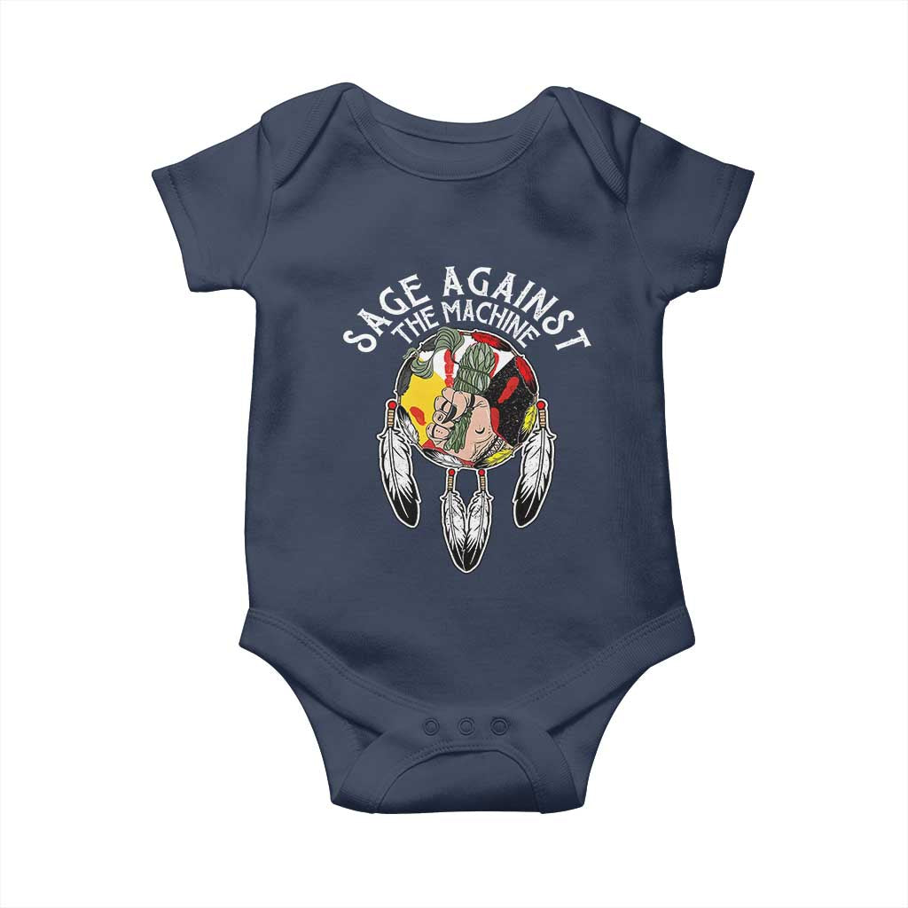 Funny Sage Against The Machine Baby Onesie Native American Sage Medicine Wheel TS11 Navy Print Your Wear