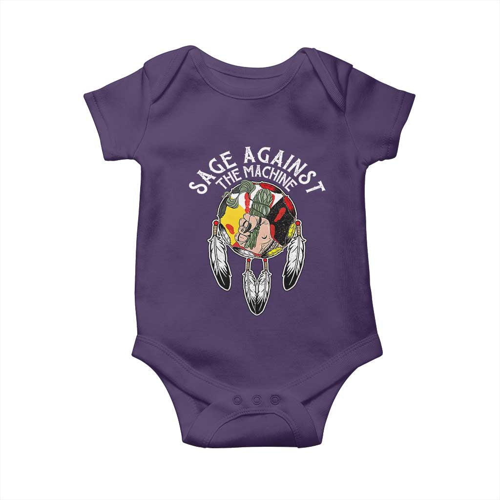 Funny Sage Against The Machine Baby Onesie Native American Sage Medicine Wheel TS11 Purple Print Your Wear