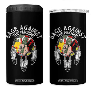 Funny Sage Against The Machine 4 in 1 Can Cooler Tumbler Native American Sage Medicine Wheel TS11 One Size: 16 oz Black Print Your Wear