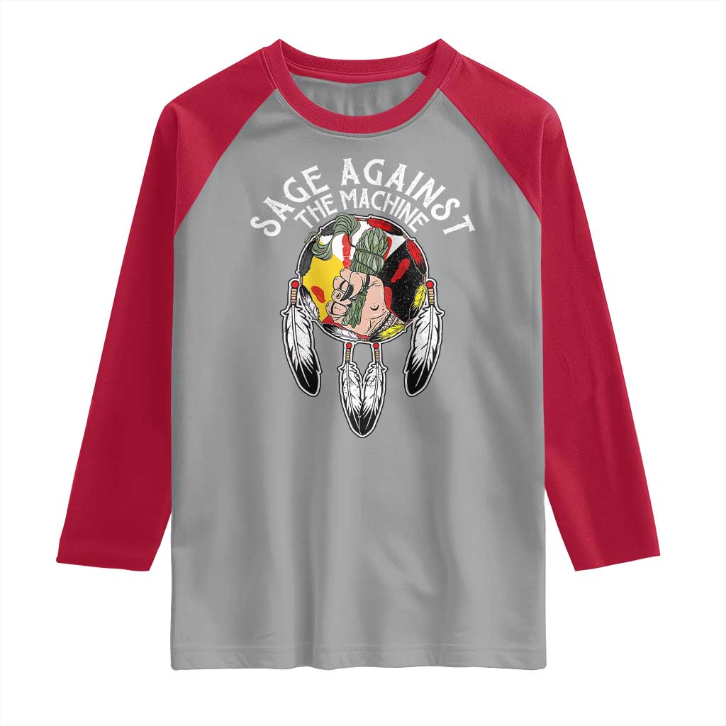 Funny Sage Against The Machine Raglan Shirt Native American Sage Medicine Wheel TS11 Sport Gray Red Print Your Wear