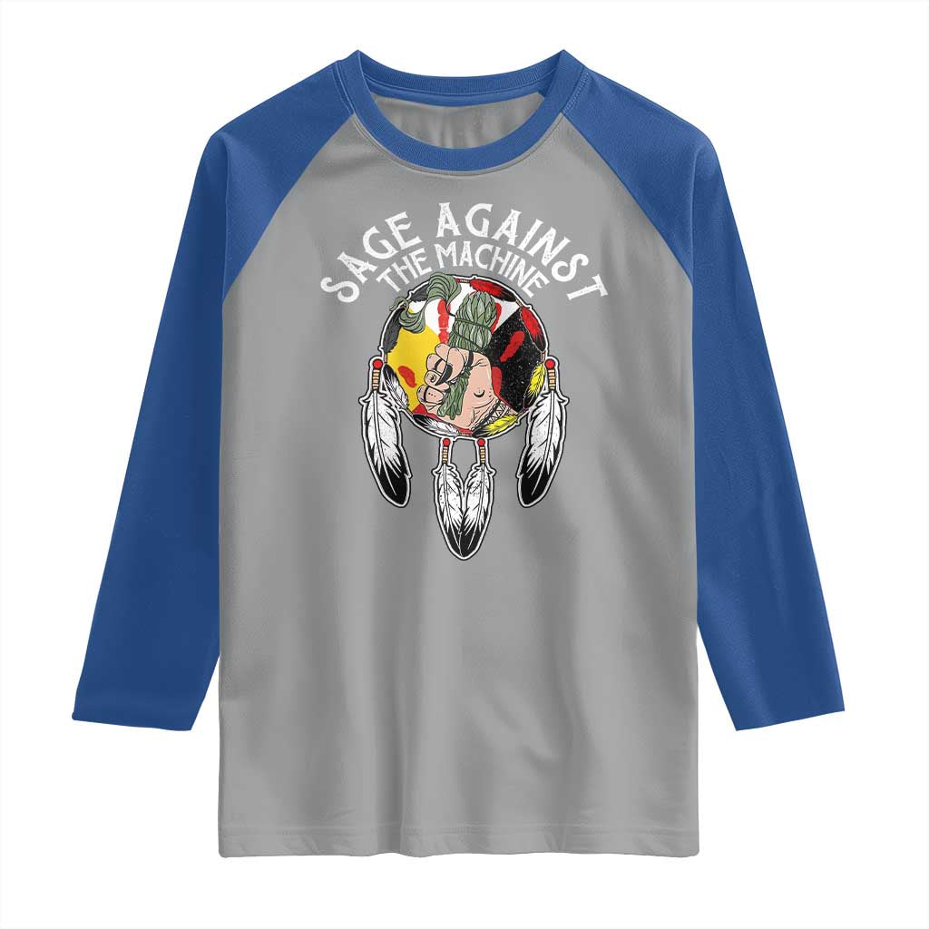 Funny Sage Against The Machine Raglan Shirt Native American Sage Medicine Wheel TS11 Sport Gray Royal Print Your Wear