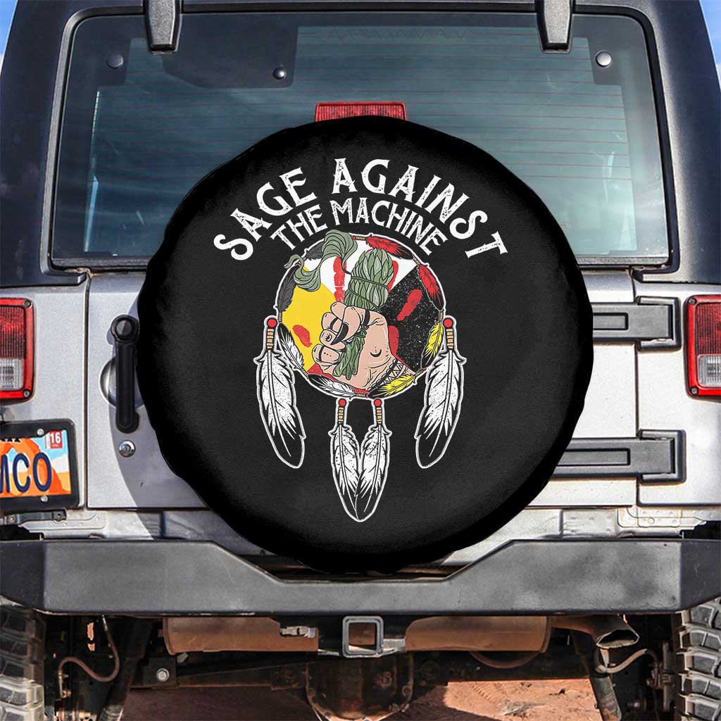 Funny Sage Against The Machine Spare Tire Cover Native American Sage Medicine Wheel TS11 No hole Black Print Your Wear