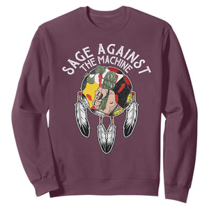 Funny Sage Against The Machine Sweatshirt Native American Sage Medicine Wheel TS11 Maroon Print Your Wear