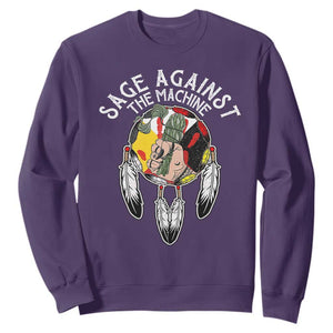 Funny Sage Against The Machine Sweatshirt Native American Sage Medicine Wheel TS11 Purple Print Your Wear