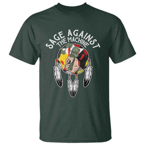 Funny Sage Against The Machine T Shirt Native American Sage Medicine Wheel TS11 Dark Forest Green Print Your Wear