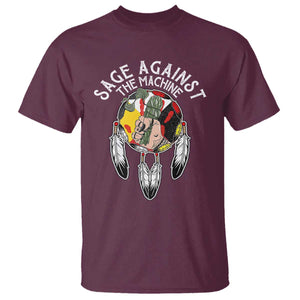 Funny Sage Against The Machine T Shirt Native American Sage Medicine Wheel TS11 Maroon Print Your Wear