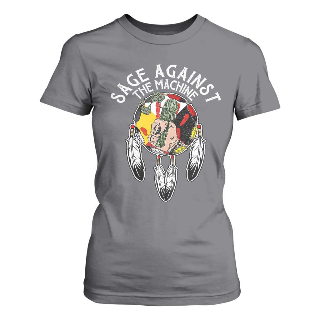 Funny Sage Against The Machine T Shirt For Women Native American Sage Medicine Wheel TS11 Charcoal Print Your Wear
