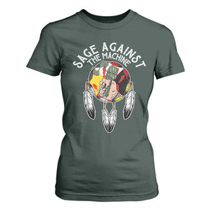 Funny Sage Against The Machine T Shirt For Women Native American Sage Medicine Wheel TS11 Dark Forest Green Print Your Wear