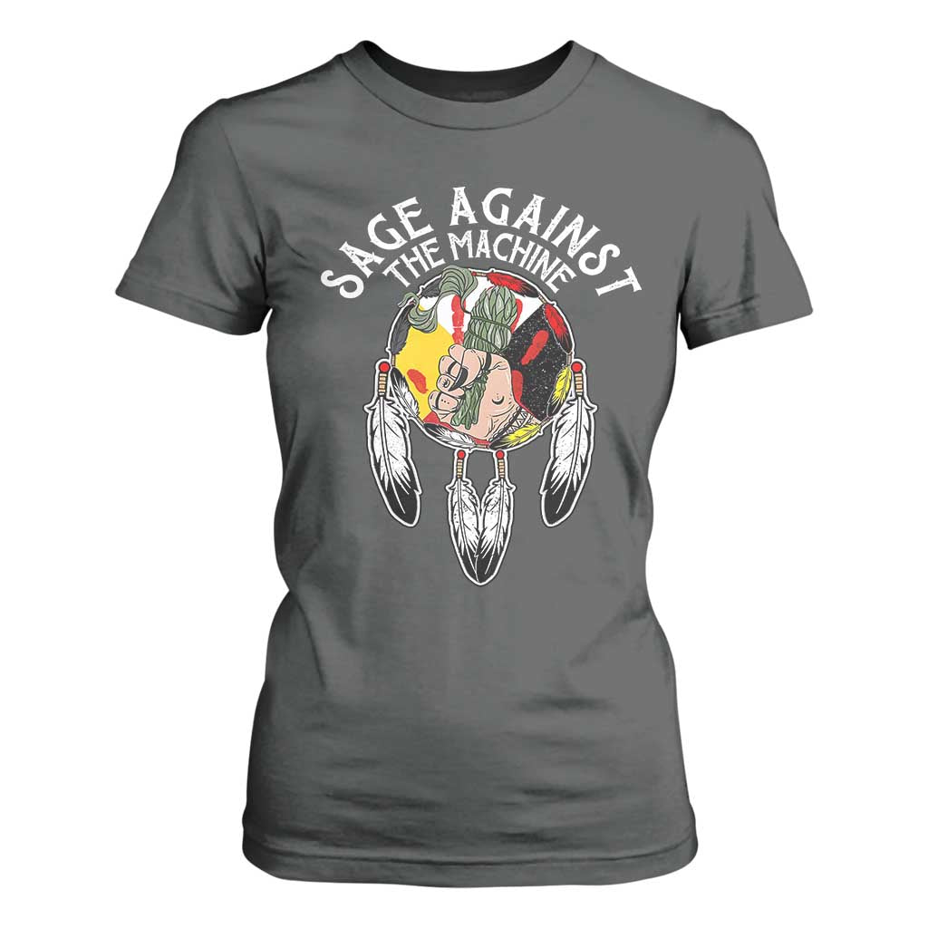 Funny Sage Against The Machine T Shirt For Women Native American Sage Medicine Wheel TS11 Dark Heather Print Your Wear