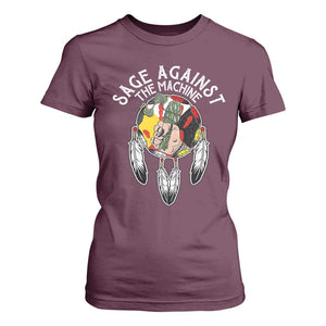 Funny Sage Against The Machine T Shirt For Women Native American Sage Medicine Wheel TS11 Maroon Print Your Wear