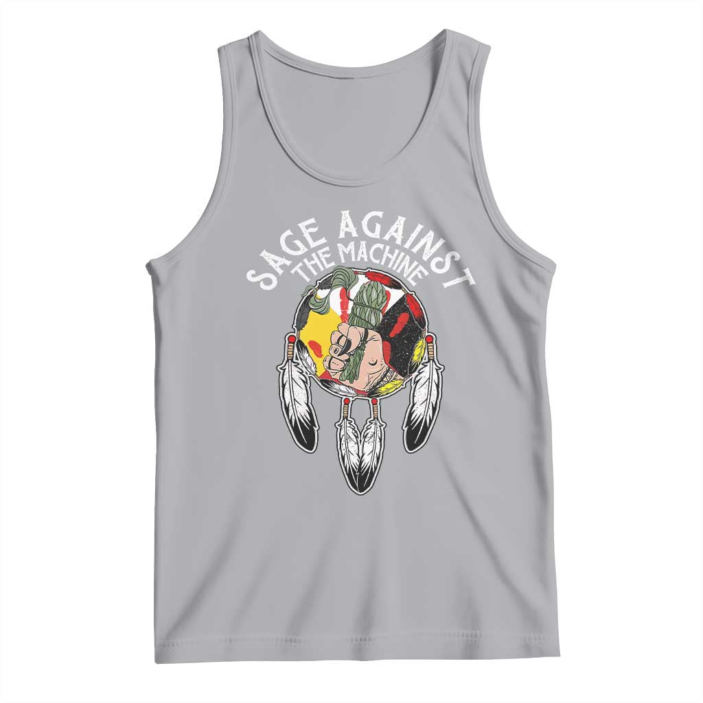 Funny Sage Against The Machine Tank Top Native American Sage Medicine Wheel TS11 Athletic Heather Print Your Wear