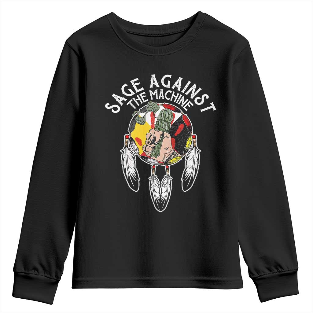 Funny Sage Against The Machine Youth Sweatshirt Native American Sage Medicine Wheel TS11 Black Print Your Wear