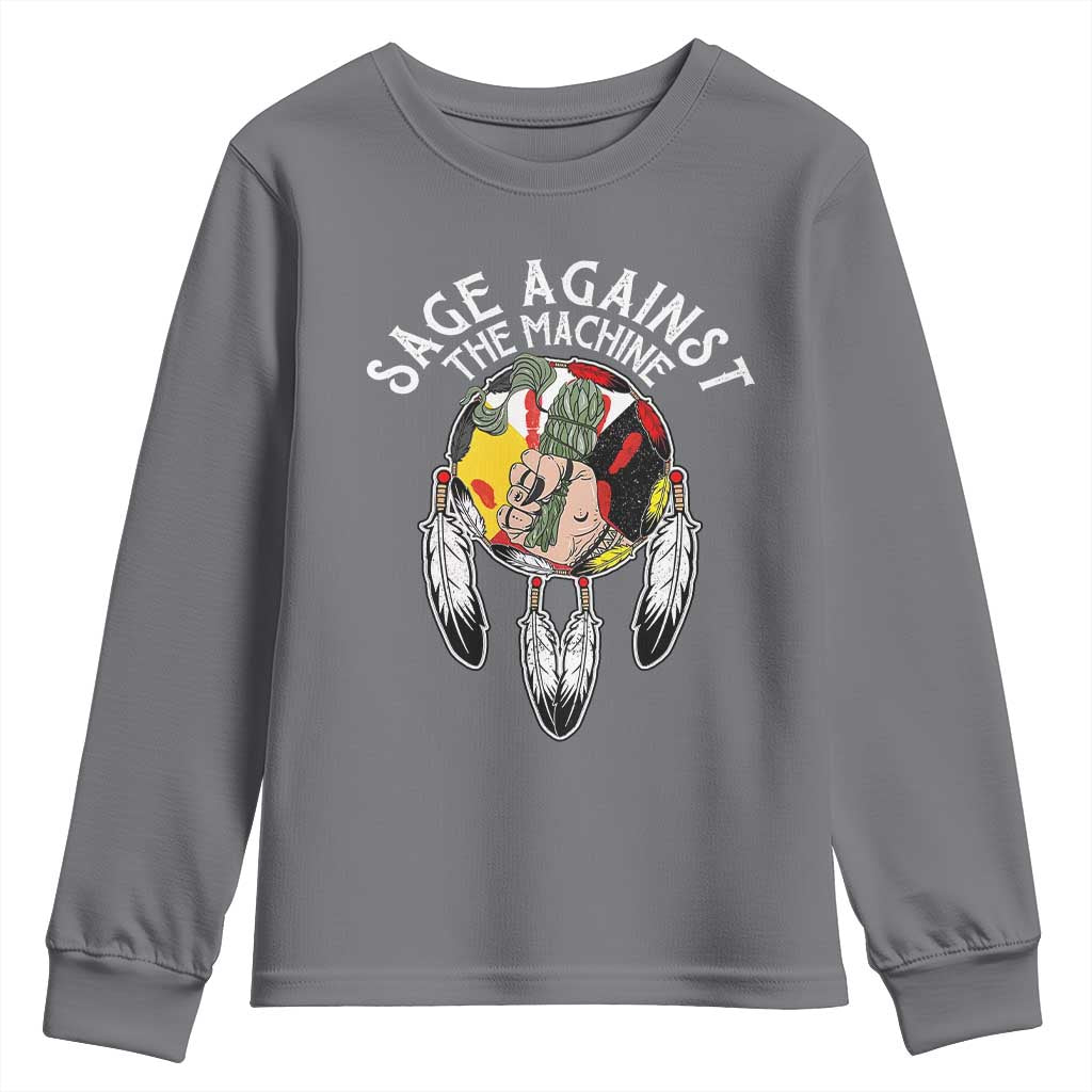 Funny Sage Against The Machine Youth Sweatshirt Native American Sage Medicine Wheel TS11 Charcoal Print Your Wear