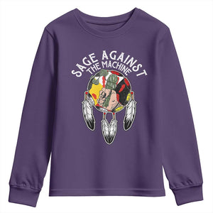 Funny Sage Against The Machine Youth Sweatshirt Native American Sage Medicine Wheel TS11 Purple Print Your Wear