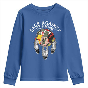 Funny Sage Against The Machine Youth Sweatshirt Native American Sage Medicine Wheel TS11 Royal Blue Print Your Wear