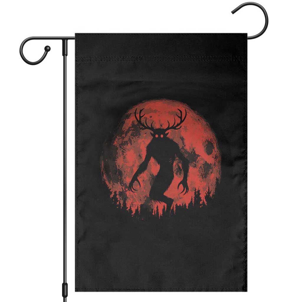 Wendigo Monster Garden Flag Skinwalker Night Stroll Cryptid Full Moon Evil Monster TS11 Black Print Your Wear