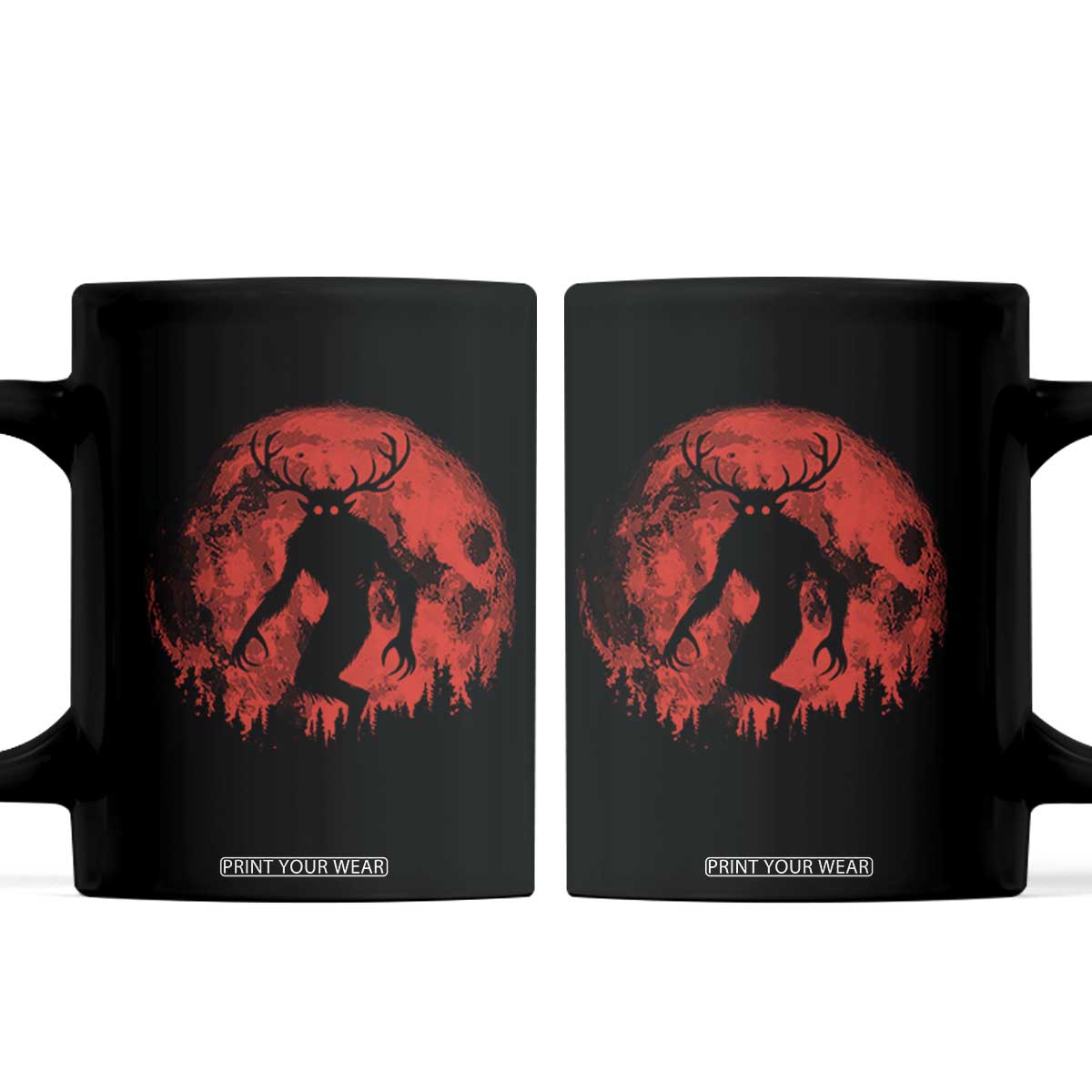 Wendigo Monster Coffee Mug Skinwalker Night Stroll Cryptid Full Moon Evil Monster TS11 Black Print Your Wear