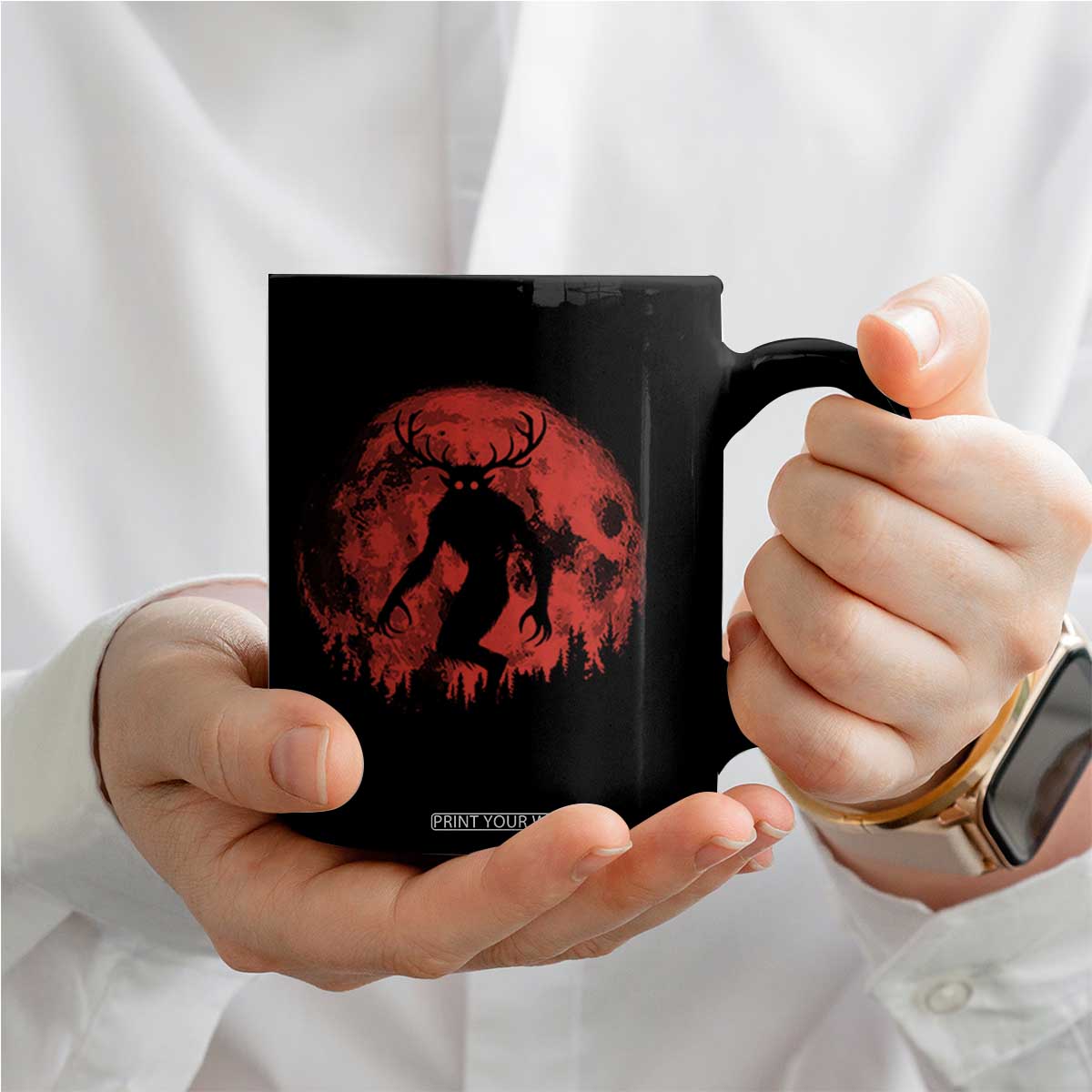 Wendigo Monster Coffee Mug Skinwalker Night Stroll Cryptid Full Moon Evil Monster TS11 Print Your Wear
