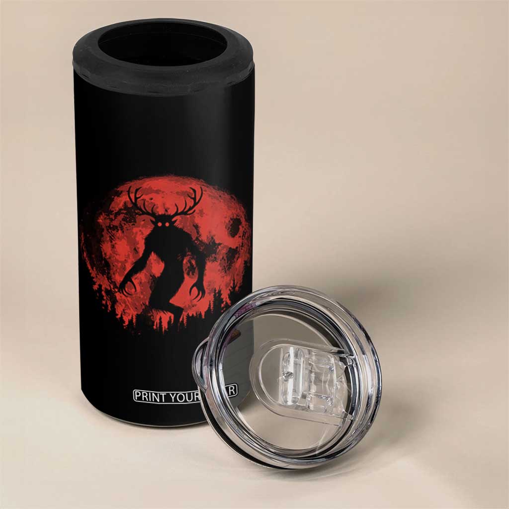 Wendigo Monster 4 in 1 Can Cooler Tumbler Skinwalker Night Stroll Cryptid Full Moon Evil Monster TS11 Print Your Wear