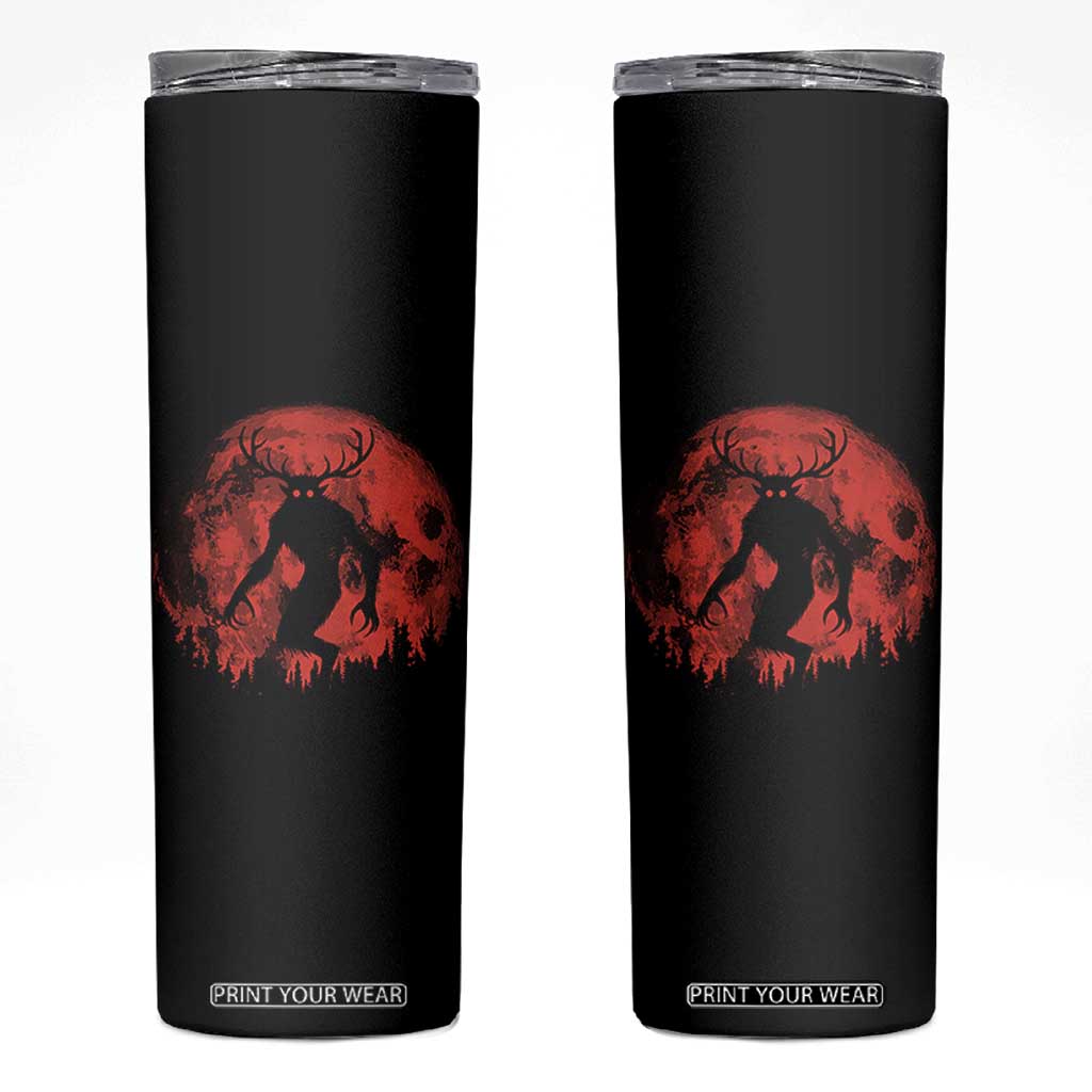 Wendigo Monster Skinny Tumbler Skinwalker Night Stroll Cryptid Full Moon Evil Monster TS11 Black Print Your Wear