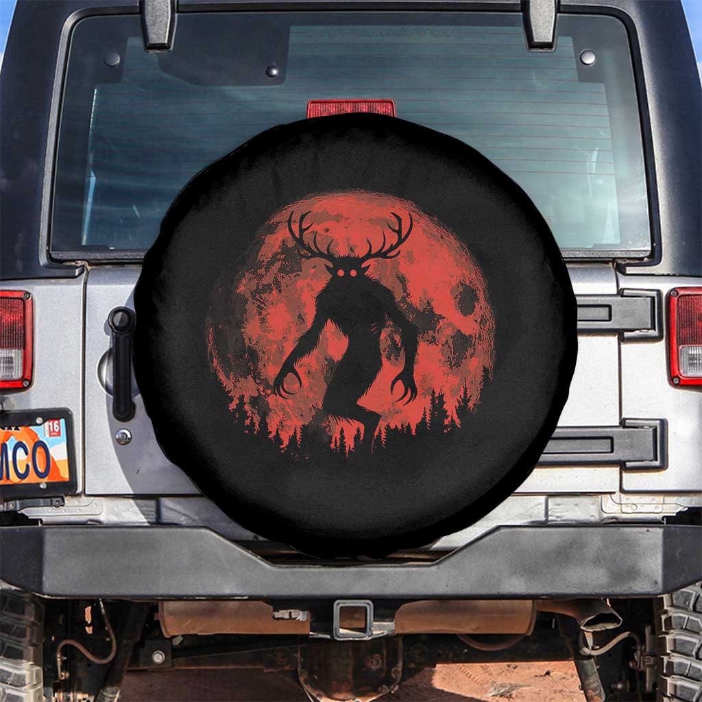 Wendigo Monster Spare Tire Cover Skinwalker Night Stroll Cryptid Full Moon Evil Monster TS11 No hole Black Print Your Wear