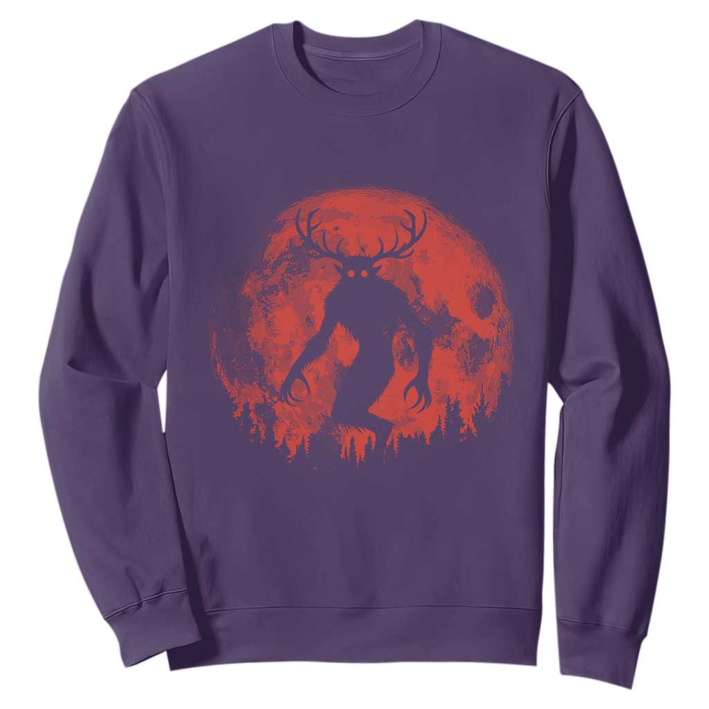 Wendigo Monster Sweatshirt Skinwalker Night Stroll Cryptid Full Moon Evil Monster TS11 Purple Print Your Wear