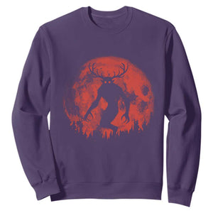Wendigo Monster Sweatshirt Skinwalker Night Stroll Cryptid Full Moon Evil Monster TS11 Purple Print Your Wear