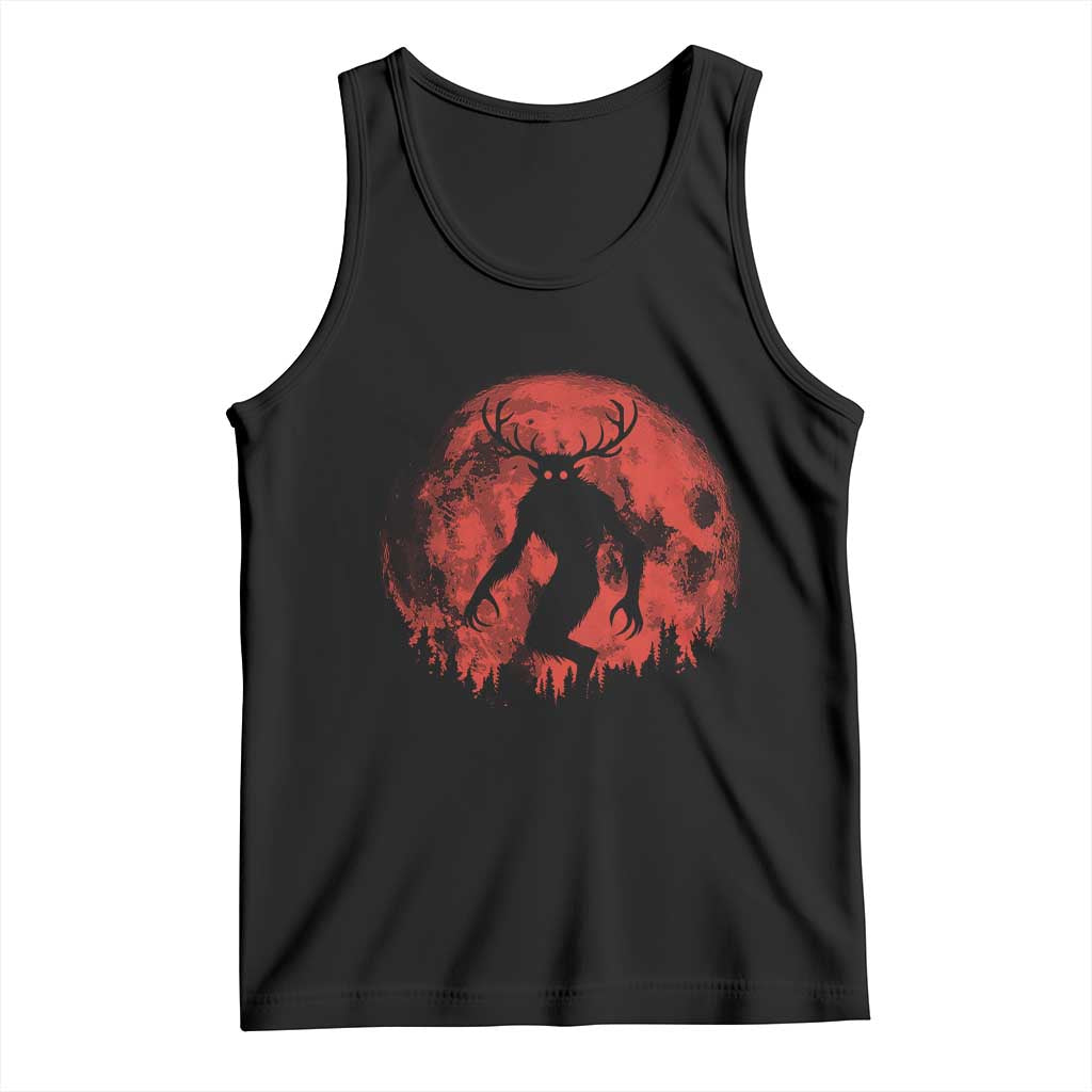 Wendigo Monster Tank Top Skinwalker Night Stroll Cryptid Full Moon Evil Monster TS11 Black Print Your Wear