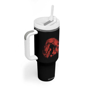 Wendigo Monster Tumbler With Handle Skinwalker Night Stroll Cryptid Full Moon Evil Monster TS11 Print Your Wear