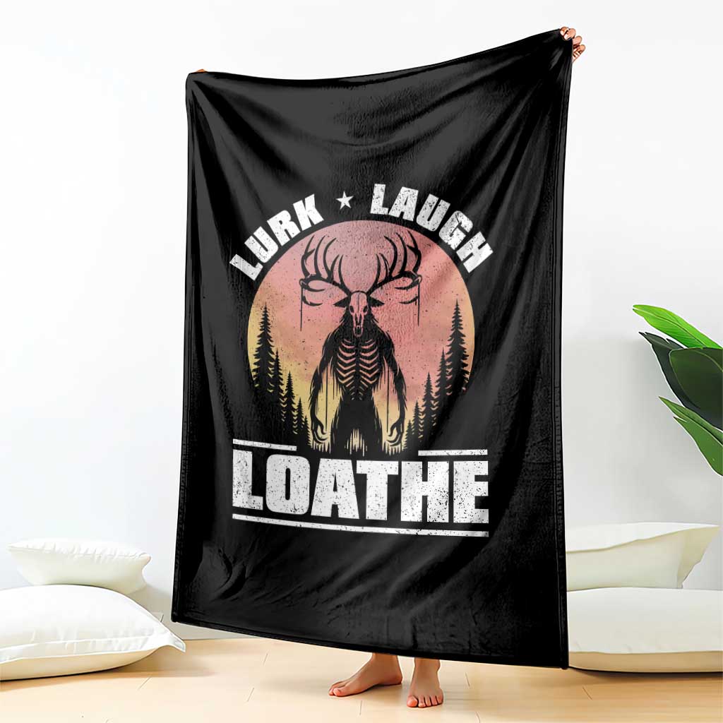 Funny Wendigo Cryptid Lurk Laugh Loathe Throw Blanket TS11 Print Your Wear