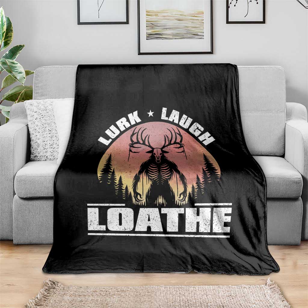 Funny Wendigo Cryptid Lurk Laugh Loathe Throw Blanket TS11 Print Your Wear