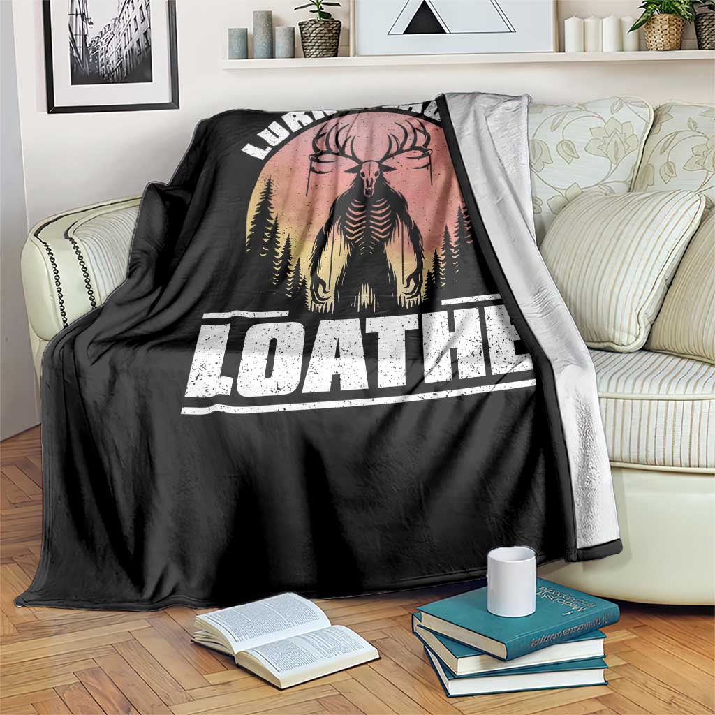 Funny Wendigo Cryptid Lurk Laugh Loathe Throw Blanket TS11 Print Your Wear