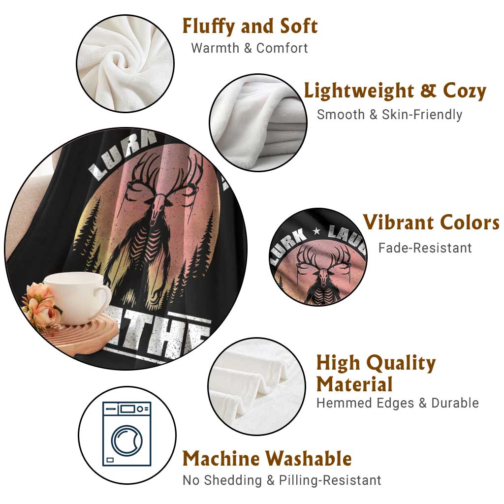 Funny Wendigo Cryptid Lurk Laugh Loathe Throw Blanket TS11 Print Your Wear