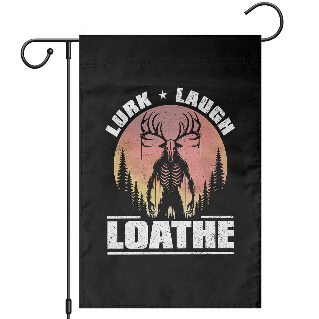 Funny Wendigo Cryptid Lurk Laugh Loathe Garden Flag TS11 Black Print Your Wear