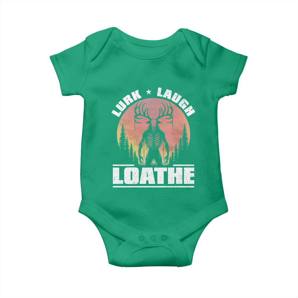 Funny Wendigo Cryptid Lurk Laugh Loathe Baby Onesie TS11 Irish Green Print Your Wear