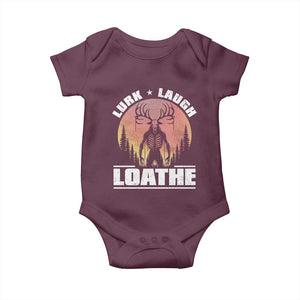 Funny Wendigo Cryptid Lurk Laugh Loathe Baby Onesie TS11 Maroon Print Your Wear