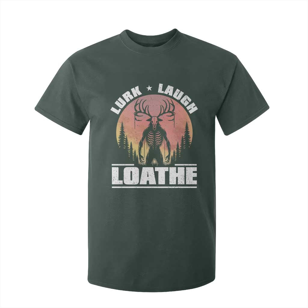 Funny Wendigo Cryptid Lurk Laugh Loathe T Shirt For Kid TS11 Dark Forest Green Print Your Wear