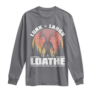 Funny Wendigo Cryptid Lurk Laugh Loathe Long Sleeve Shirt TS11 Charcoal Print Your Wear