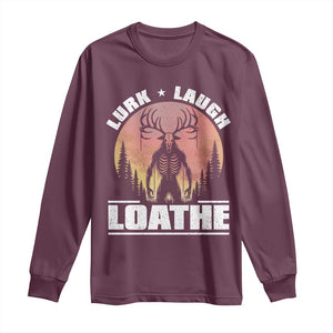 Funny Wendigo Cryptid Lurk Laugh Loathe Long Sleeve Shirt TS11 Maroon Print Your Wear