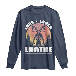 Funny Wendigo Cryptid Lurk Laugh Loathe Long Sleeve Shirt TS11 Navy Print Your Wear