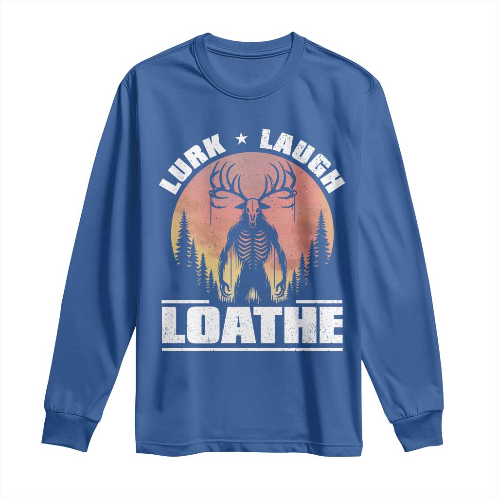 Funny Wendigo Cryptid Lurk Laugh Loathe Long Sleeve Shirt TS11 Royal Blue Print Your Wear