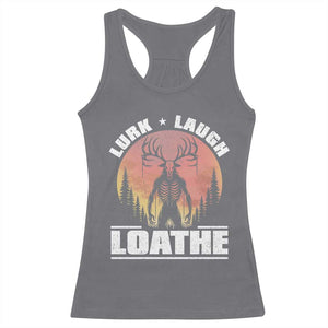 Funny Wendigo Cryptid Lurk Laugh Loathe Racerback Tank Top TS11 Charcoal Print Your Wear