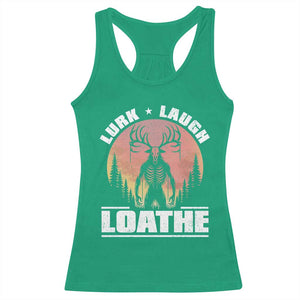 Funny Wendigo Cryptid Lurk Laugh Loathe Racerback Tank Top TS11 Irish Green Print Your Wear