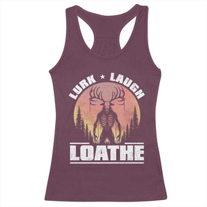 Funny Wendigo Cryptid Lurk Laugh Loathe Racerback Tank Top TS11 Maroon Print Your Wear