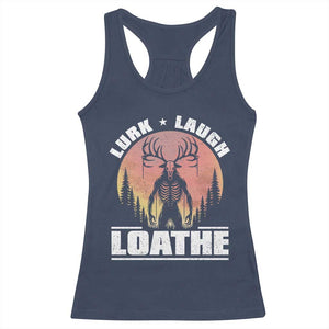 Funny Wendigo Cryptid Lurk Laugh Loathe Racerback Tank Top TS11 Navy Print Your Wear