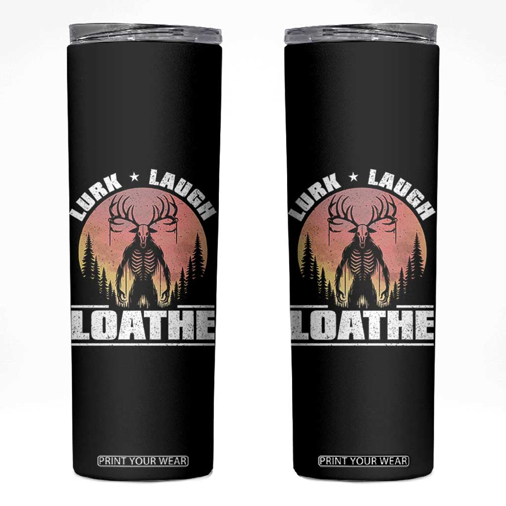 Funny Wendigo Cryptid Lurk Laugh Loathe Skinny Tumbler TS11 Black Print Your Wear
