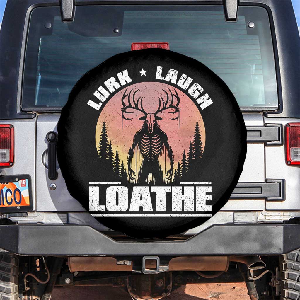 Funny Wendigo Cryptid Lurk Laugh Loathe Spare Tire Cover TS11 No hole Black Print Your Wear
